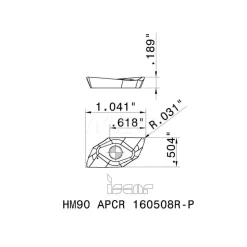 Milling Inserts: Insert Style: APCR; Insert Size: 16; Insert Material: Solid Carbide; Insert Shape: Parallelogram