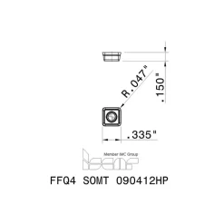 Milling Inserts: Insert Style: SOMT; Insert Size: 09; Insert Material: Solid Carbide; Insert Shape: Square