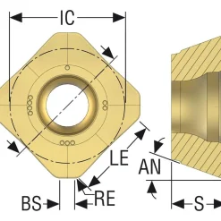 Milling Inserts: Insert Style: SEMX; Insert Size: 12; Insert Material: Solid Carbide; Insert Shape: Square