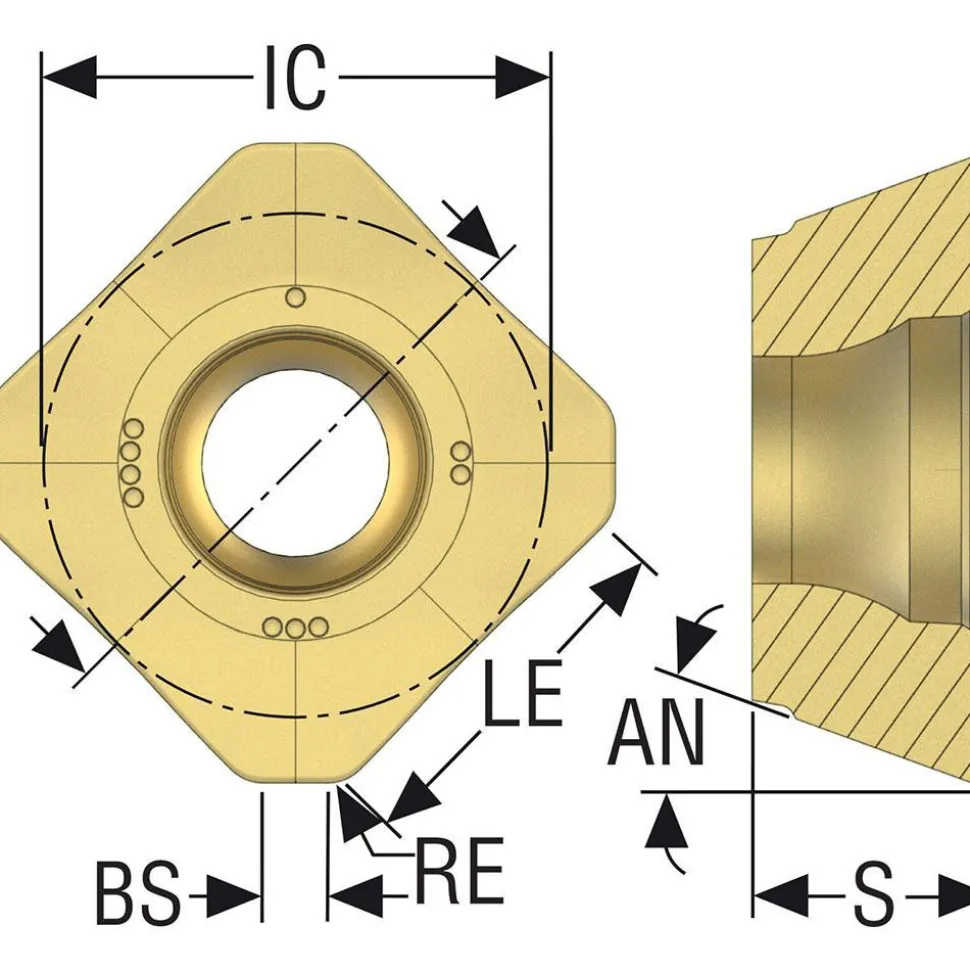 Milling Inserts: Insert Style: SEMX; Insert Size: 12; Insert Material: Solid Carbide; Insert Shape: Square