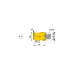 10mm Mill Dia, 7mm LOC, 13mm OAL, 3 Flute Square End Mill Head