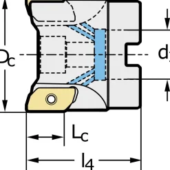 50.8mm Cut Dia, 19.05mm Arbor Hole Dia, Indexable Square-Shoulder Face Mill