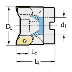 76.2mm Cut Dia, 25.4mm Arbor Hole Dia, Indexable Square-Shoulder Face Mill
