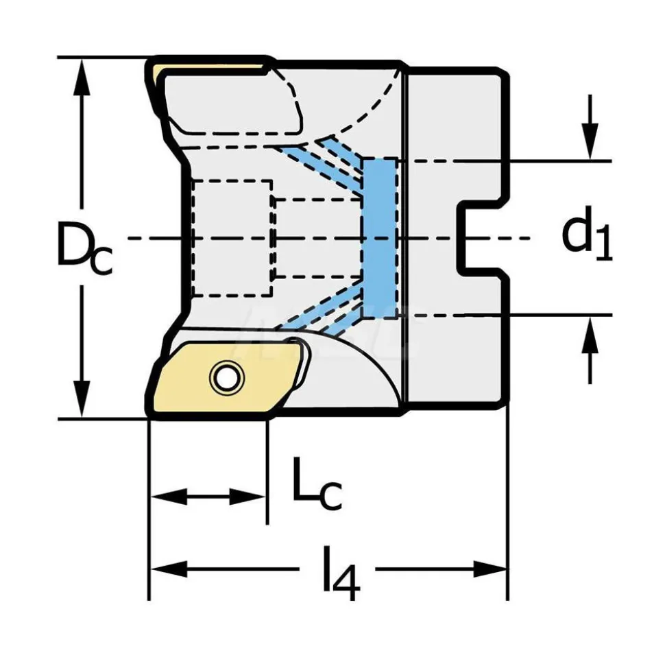 76.2mm Cut Dia, 25.4mm Arbor Hole Dia, Indexable Square-Shoulder Face Mill