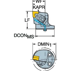 Modular Turning & Profiling Head: 38.00 mm, Internal, Left Hand