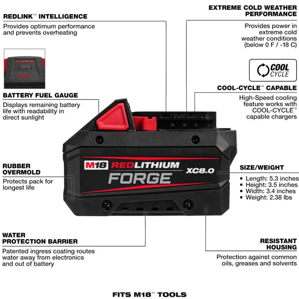 M18™ REDLITHIUM™ FORGE™ XC8.0 Battery Pack
