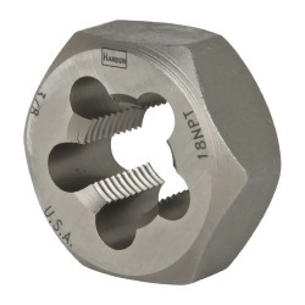 3/8-18 NPT x 1-7/16" OD Hex Pipe Die