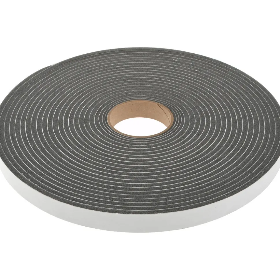 Open Cell Polyurethane Roll: 1/4" Thick, 1" Wide, Gray
