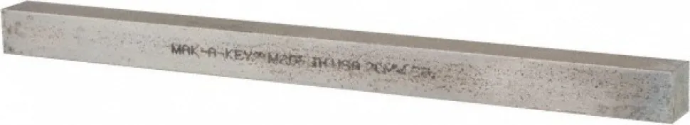 Oversized Key Stock: 12" Long, Steel, Zinc-Plated