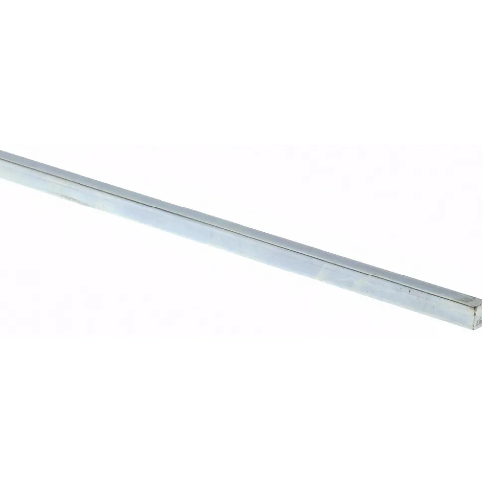 Oversized Key Stock: 12" Long, Steel, Zinc-Plated