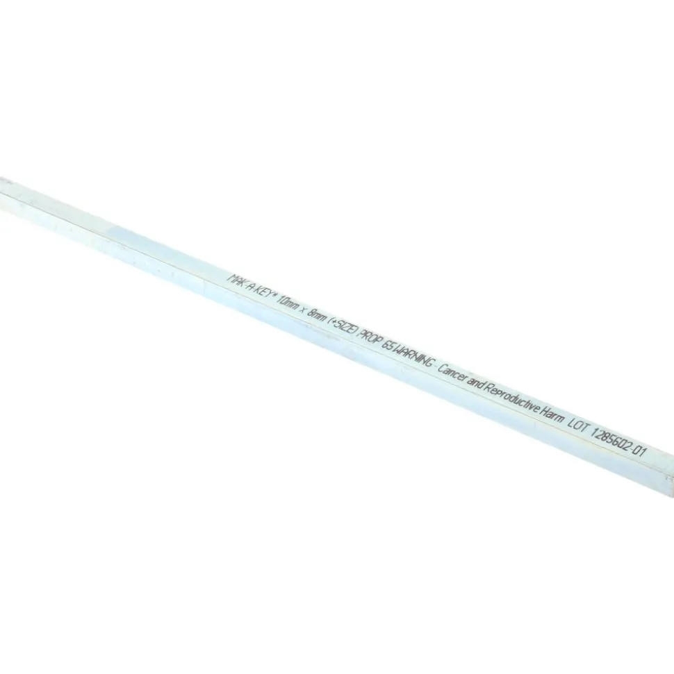 Oversized Key Stock: 12" Long, Steel, Zinc-Plated