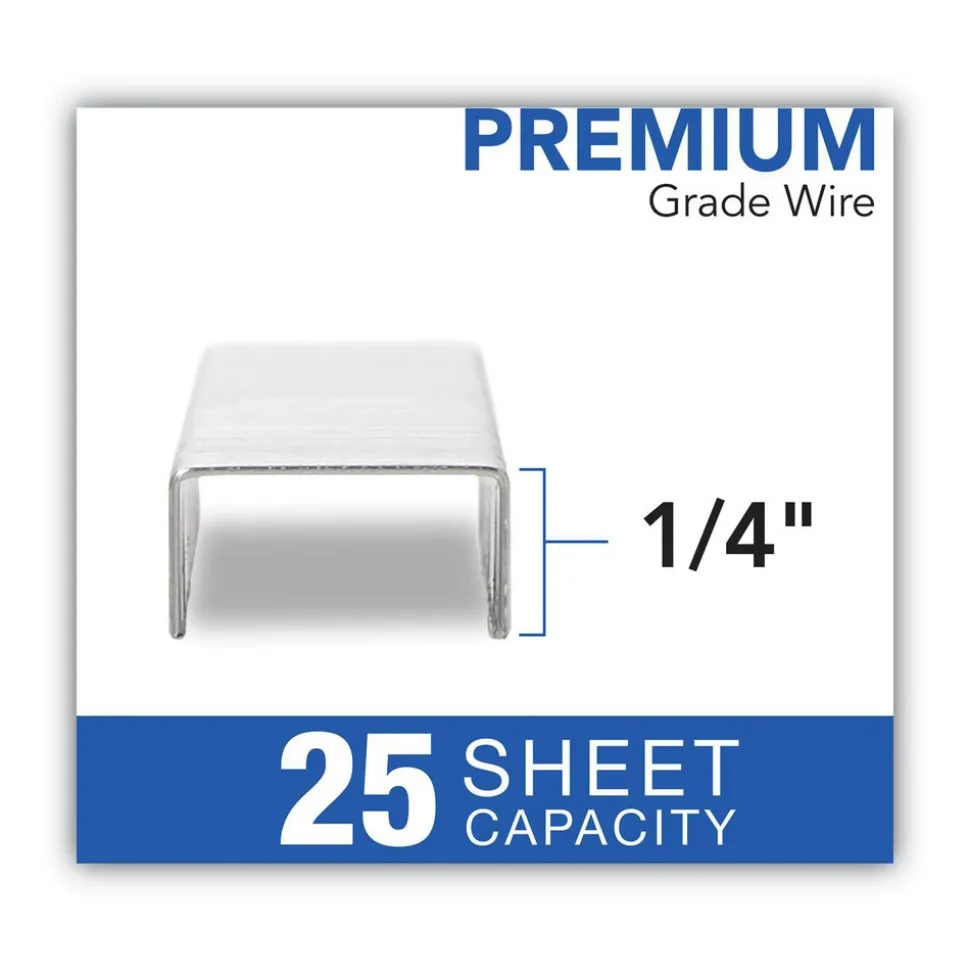 Pack of (5,000) Boxes 1/4" Leg Length, Galvanized/Low-Carbon Steel Standard Staples
