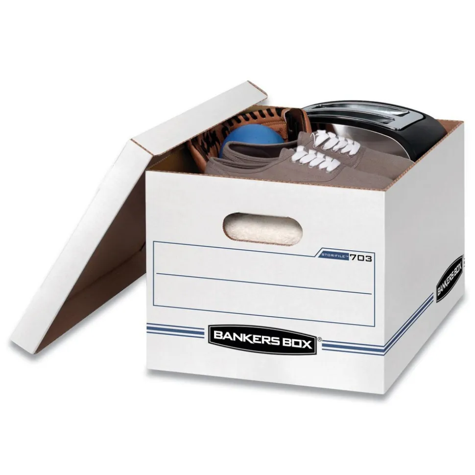 Pack of (12), 1 Compartment, 12" Wide x 15" Deep x 10" High, File Storage Boxes