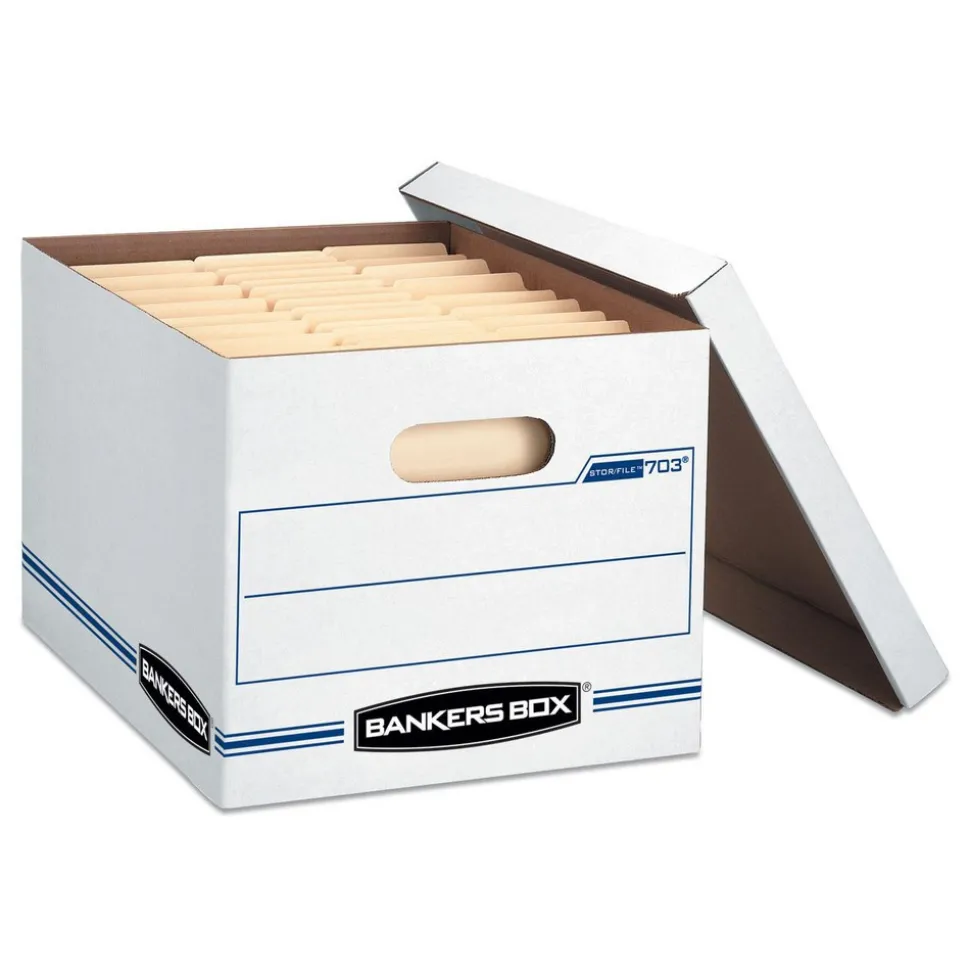Pack of (12), 1 Compartment, 12" Wide x 15" Deep x 10" High, File Storage Boxes
