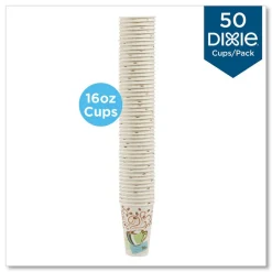 Pack of (50) Dixie Insulated Paper Hot Cups, 16 oz