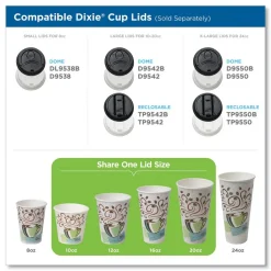 Pack of (50) Dixie Insulated Paper Hot Cups, 16 oz