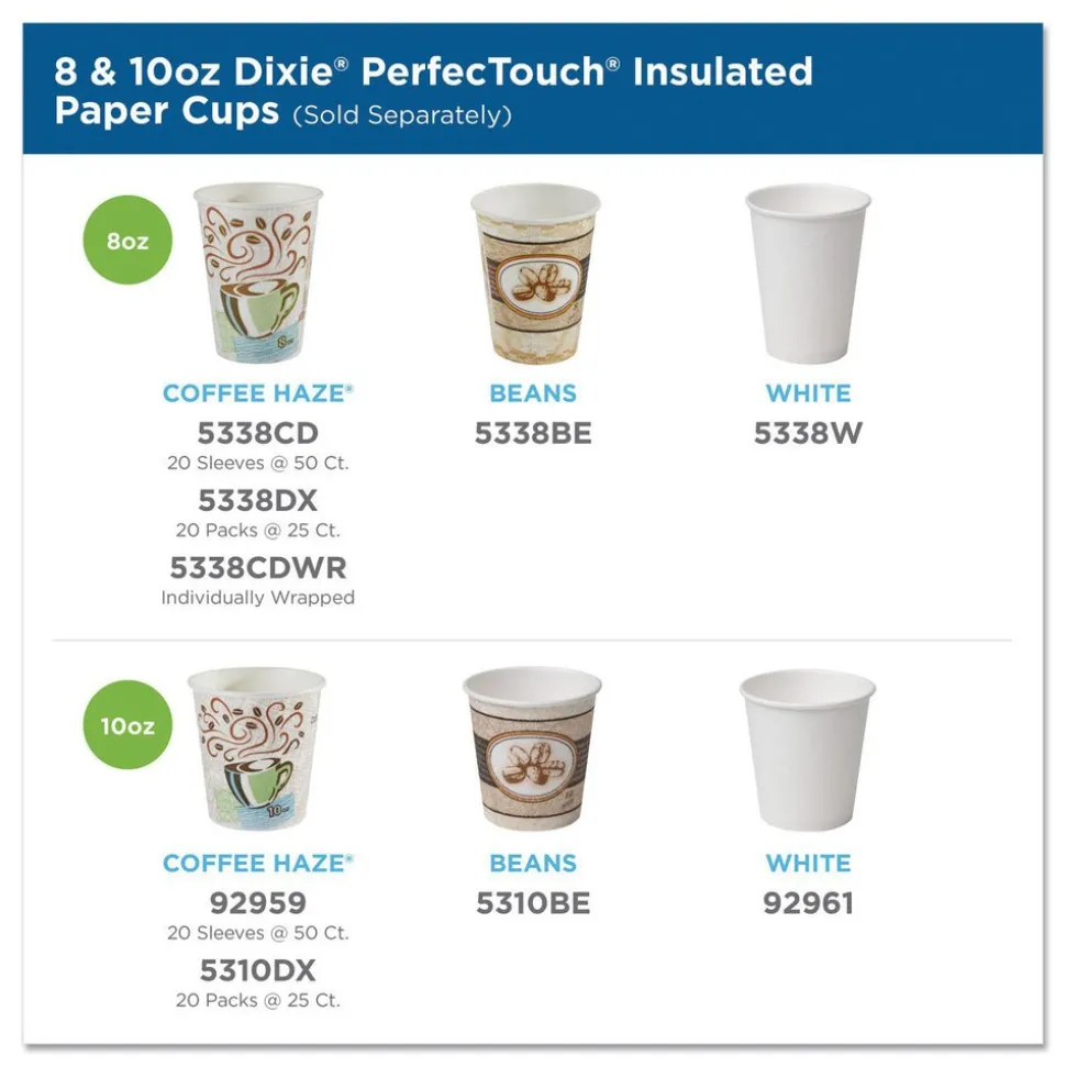 Pack of (500) Dixie Insulated Paper Hot Cups, 16 oz