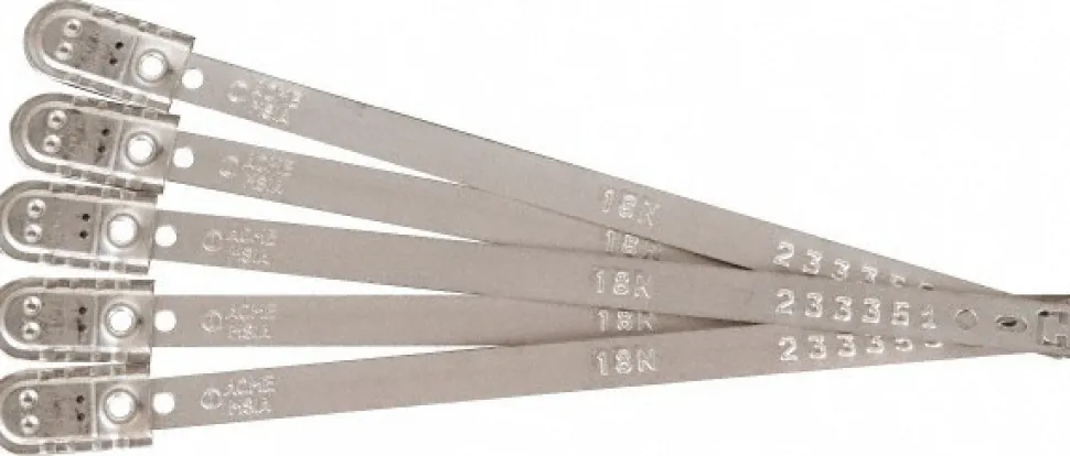 Pack of (25) 8.27" Long, 70 Kg Breaking Strength, Metal T Indicative Seal