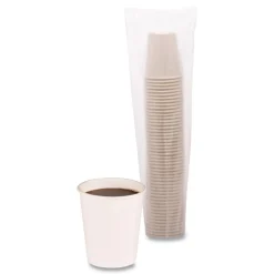 Paper Hot Cups, 8 oz, White, 1000/Carton