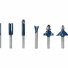 6PC SET 1/4IN. SHANK SHANK