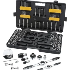 114 Pc. SAE & Metric Ratcheting Tap and Die Set