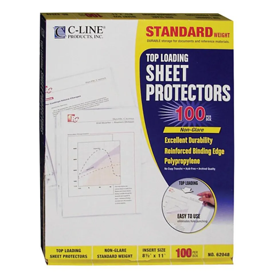 100 Pc Sheet Protector-Ring Binder: Clear