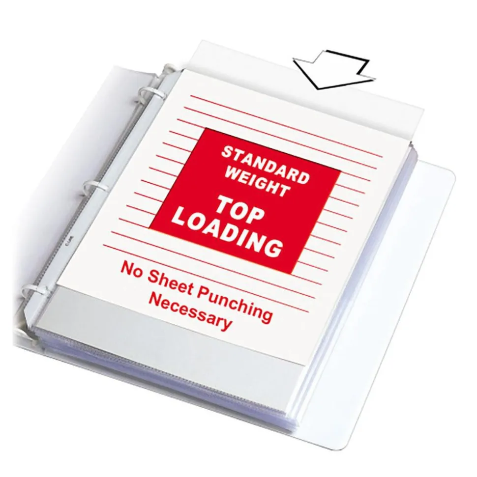 100 Pc Sheet Protector-Ring Binder: Clear