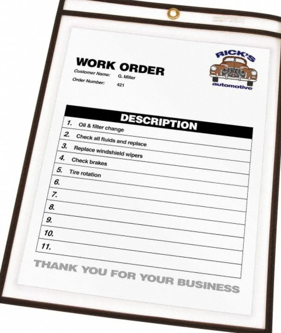 25 Pc Stitched Shop Ticket Holder: Clear