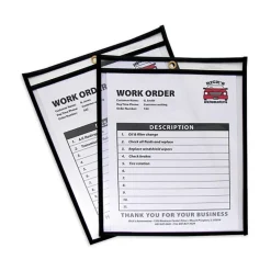 25 Pc Stitched Shop Ticket Holder: Clear