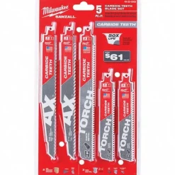 5 Pc. Wood and Metal Cutting Carbide Teeth SAWZALL® Blade Set