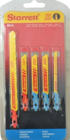 5 Piece, 3" to 5" Long, 10-14 to 32 Teeth per Inch, Bi-Metal Jig Saw Blade Set