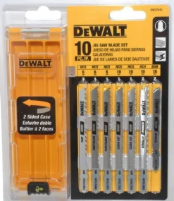 10 Piece, 3" to 4" Long, 6 to 18 Teeth per Inch, Bi-Metal and High Carbon Steel Jig Saw Blade Set