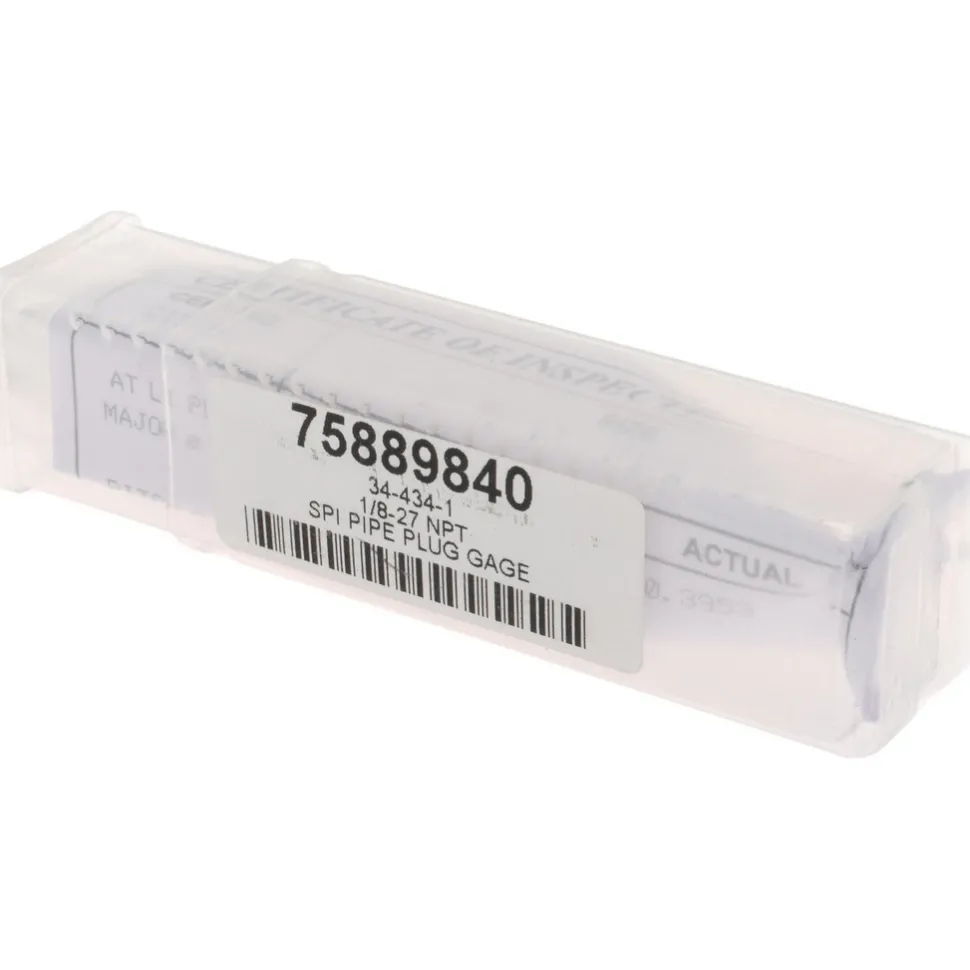 Pipe Thread Plug Gage: Tapered, 1/8-27, Class L-1, Single End