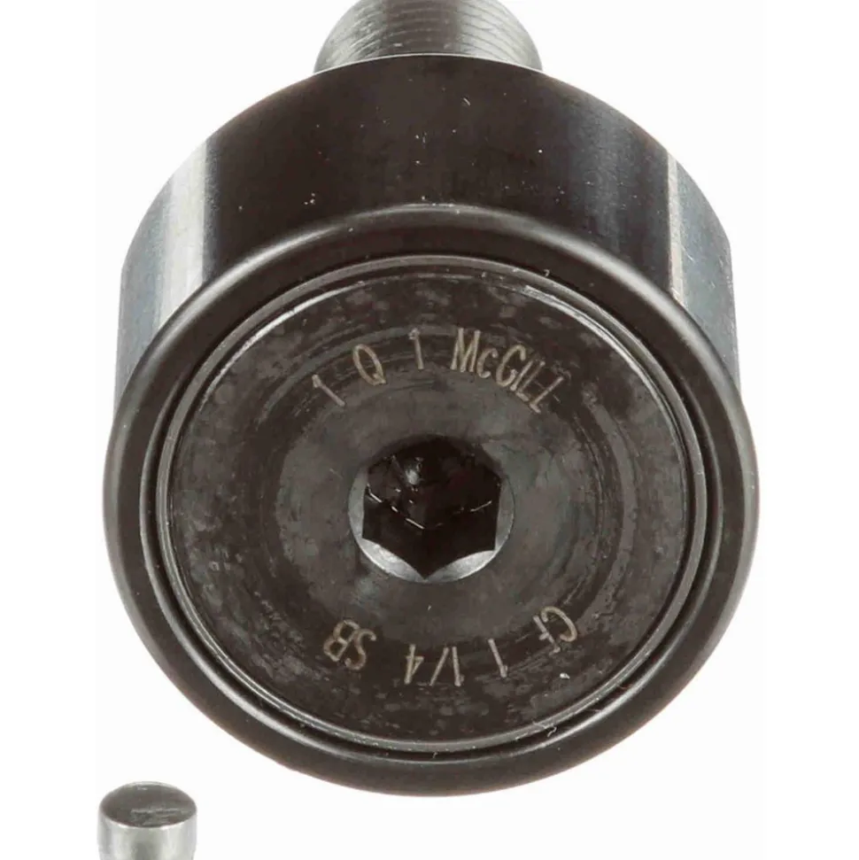 Plain Cam Follower: 1.25" Roller Dia, 0.75" Roller Width, 0.5" Stud Dia, 1-1/4" Stud Length