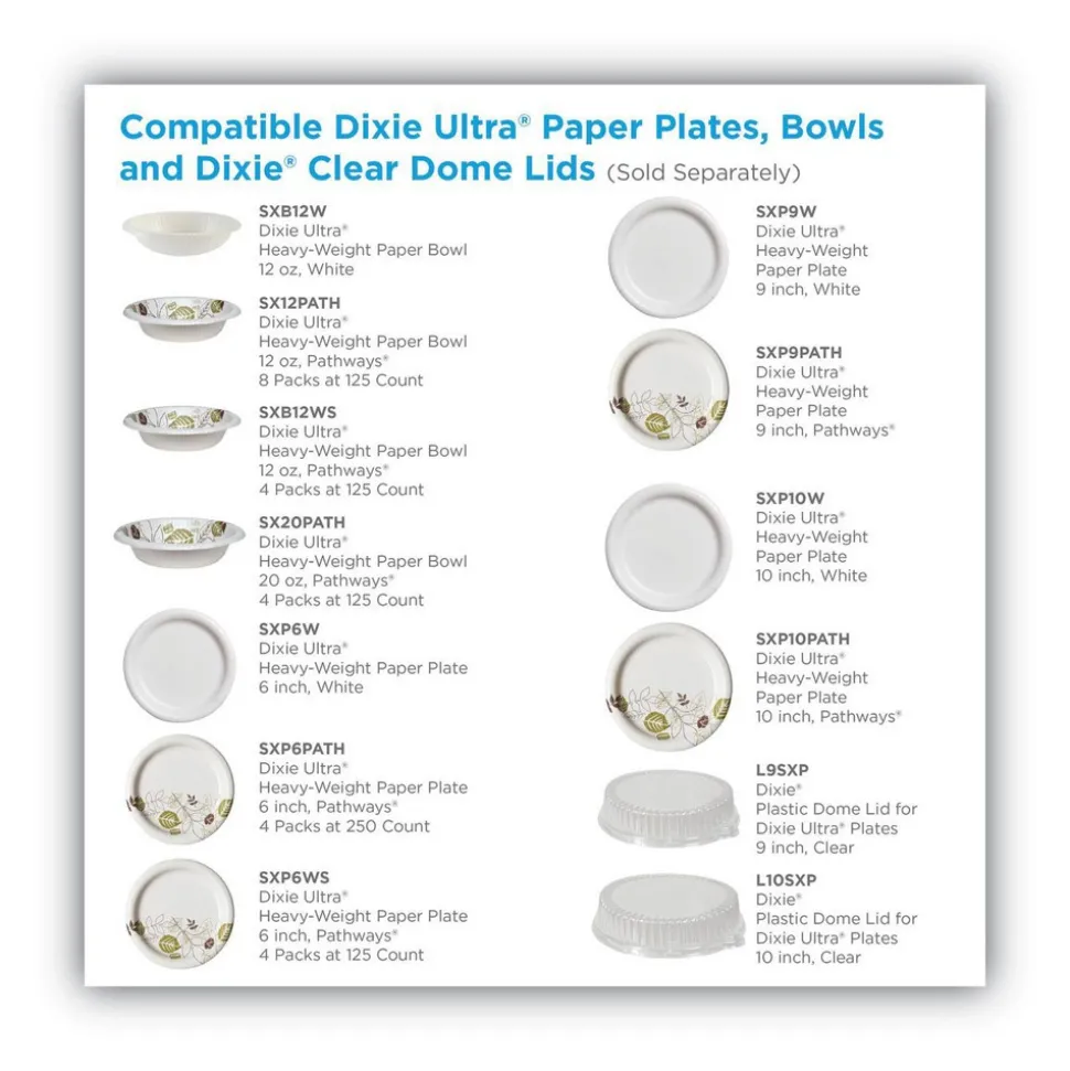 Plate: 8.5" Dia, Paper, Burgundy & Green, 125 Per Pack
