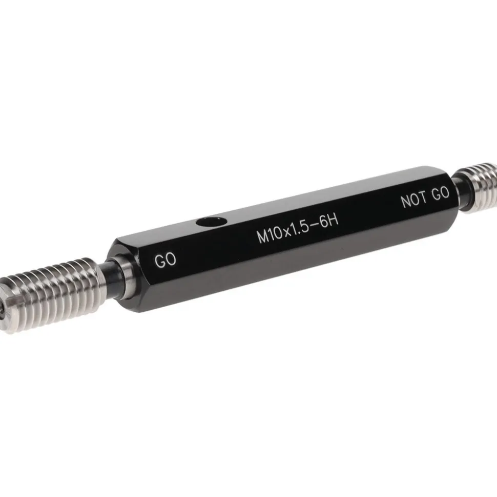 Plug Thread Gage: M10x1.5 Thread, 6H Class, Double End, Go & No Go