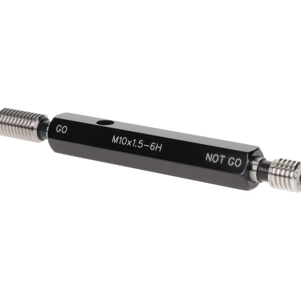 Plug Thread Gage: M10x1.5 Thread, 6H Class, Double End, Go & No Go