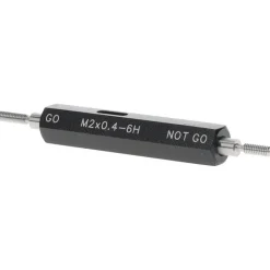 Plug Thread Gage: M2x0.4 Thread, 6H Class, Double End, Go & No Go