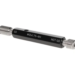 Plug Thread Gage: M12x1.75 Thread, 6H Class, Double End, Go & No Go
