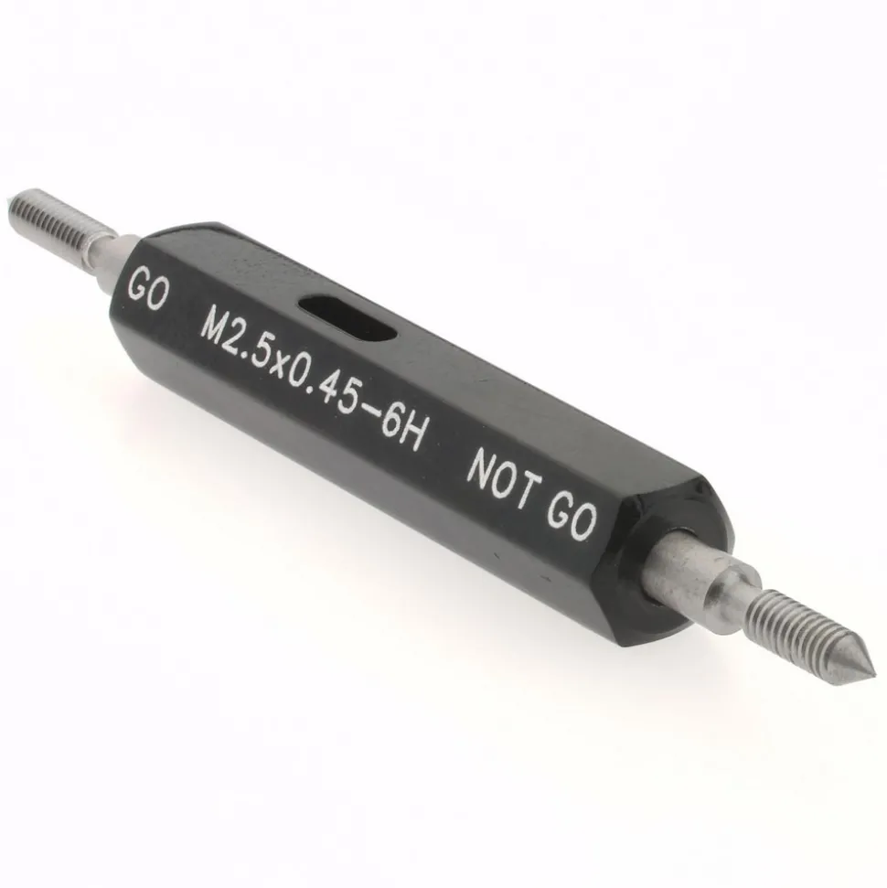 Plug Thread Gage: M2.5x0.45 Thread, 6H Class, Double End, Go & No Go