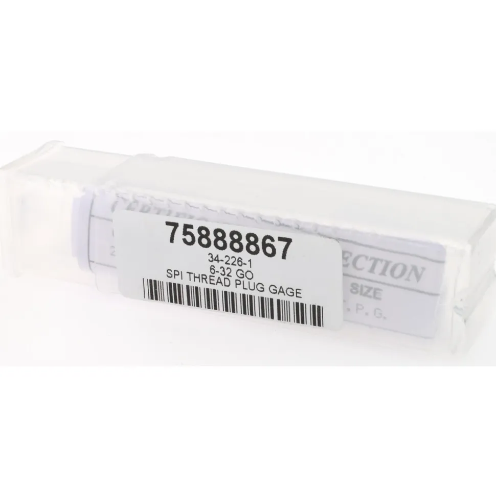 Plug Thread Gage: #6-32 Thread, 2B Class, Single End, Go
