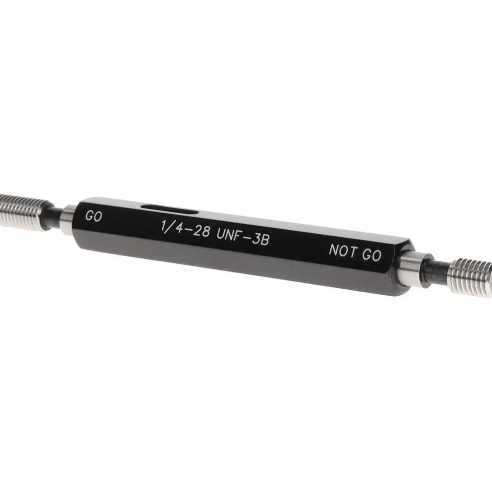 Plug Thread Gage: 1/4-28 Thread, 3B Class, Double End, Go & No Go