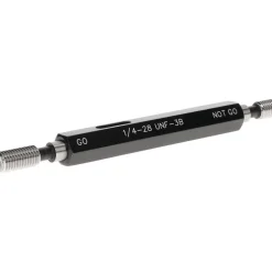 Plug Thread Gage: 1/4-28 Thread, 3B Class, Double End, Go & No Go