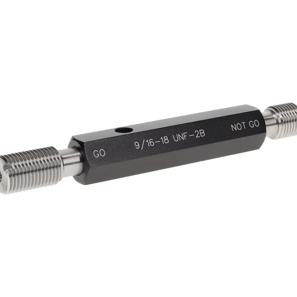 Plug Thread Gage: 9/16-18 Thread, 2B Class, Double End, Go & No Go