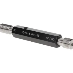 Plug Thread Gage: 9/16-18 Thread, 2B Class, Double End, Go & No Go