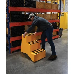 Polyethylene: 3-Step Step Stool 500 Lb. Capacity Yellow
