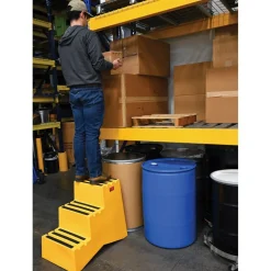 Polyethylene: 3-Step Step Stool 500 Lb. Capacity Yellow