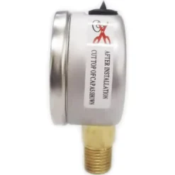 Pressure Gauge: 2" Dial, 30 psi, 1/4" Thread, NPT, Lower Mount