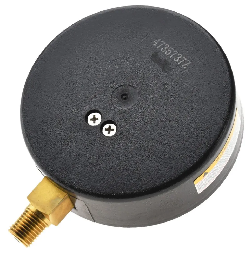 Pressure Gauge: 3-1/2" Dial, 100 psi, 1/4" Thread, NPT, Lower Mount