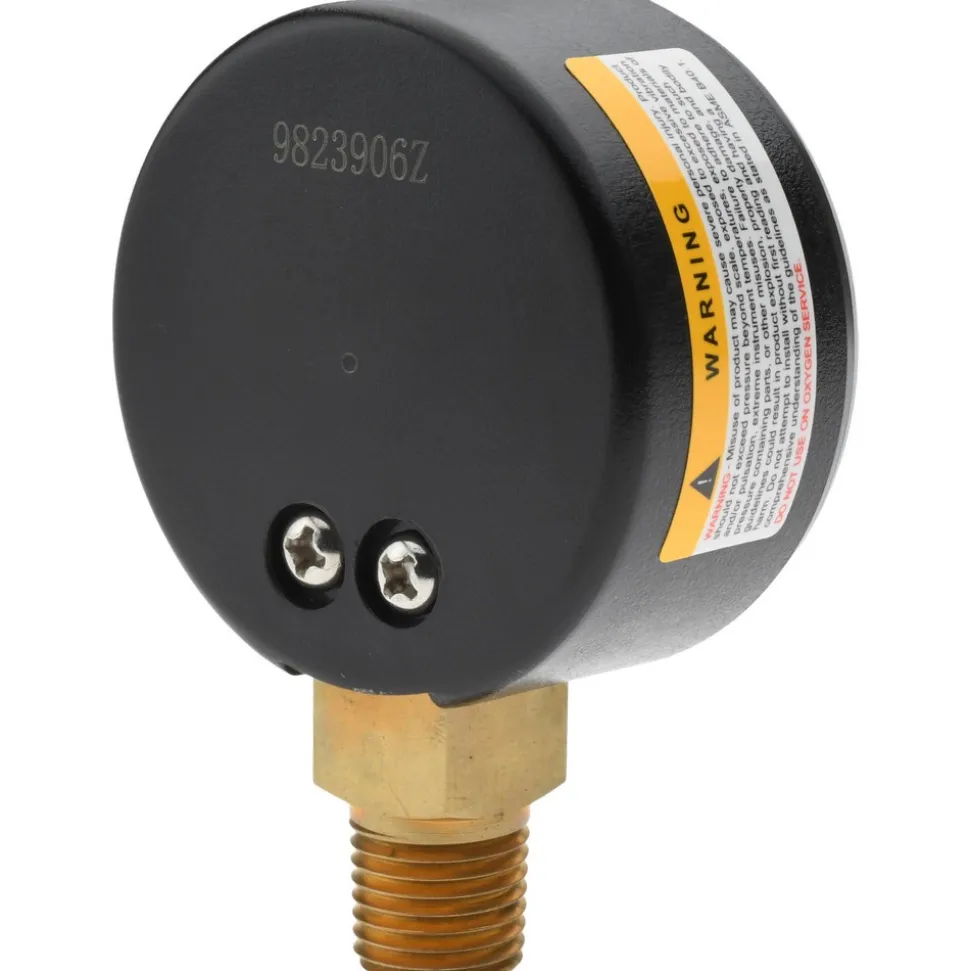Pressure Gauge: 2" Dial, 15 psi, 1/4" Thread, NPT, Lower Mount